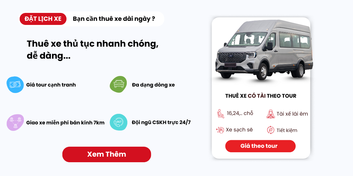 thuê xe có tài theo tour thủ đức